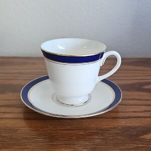 Royal Worcester Howard White Porcelain Cup & Saucer With Gold Trim